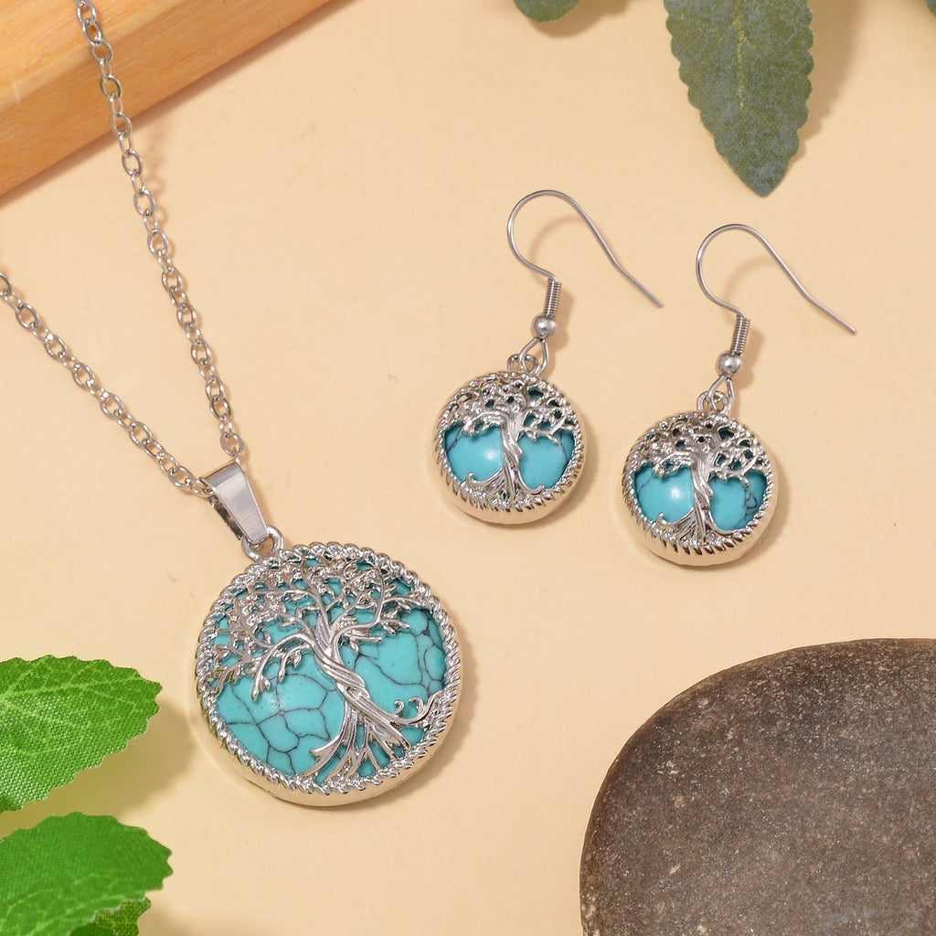 Blauer Howlit Schmuckset  Legierung ca. 49.00 ct