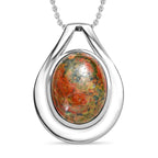 Unakite Schmuckset Edelstahl ca. 17,78 ct.