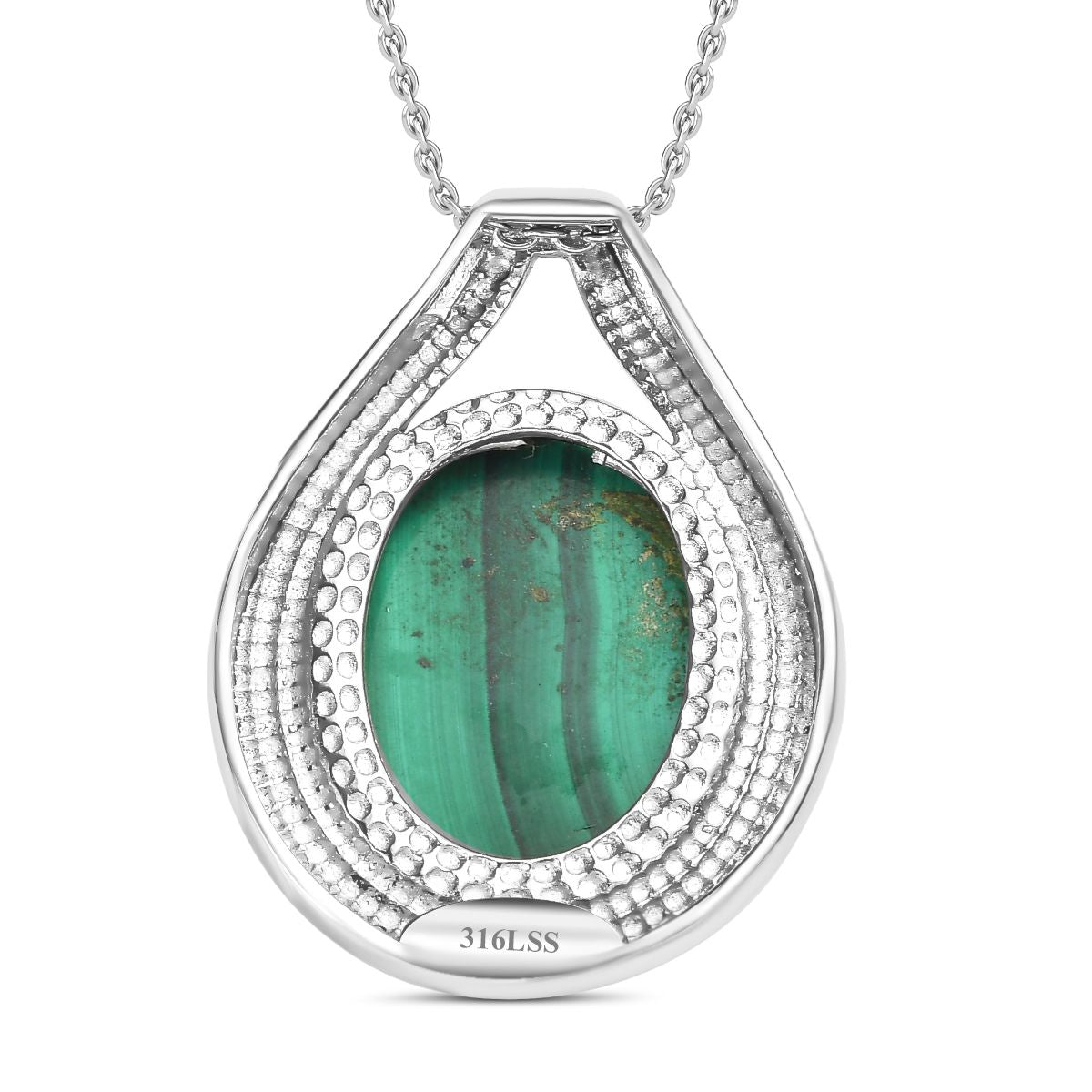 Malachit Schmuckset Edelstahl ca. 18.00 ct