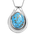 Blaues Türkis Schmuckset Edelstahl ca. 18.00 ct
