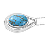 Blaues Türkis Schmuckset Edelstahl ca. 18.00 ct