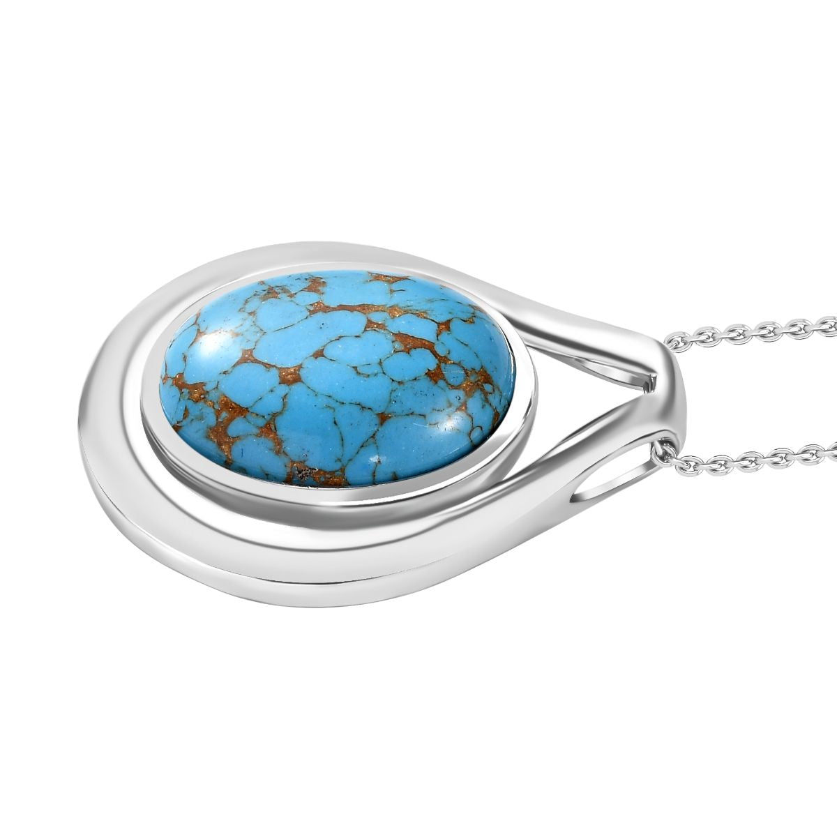 Blaues Türkis Schmuckset Edelstahl ca. 18.00 ct
