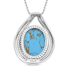 Blaues Türkis Schmuckset Edelstahl ca. 18.00 ct