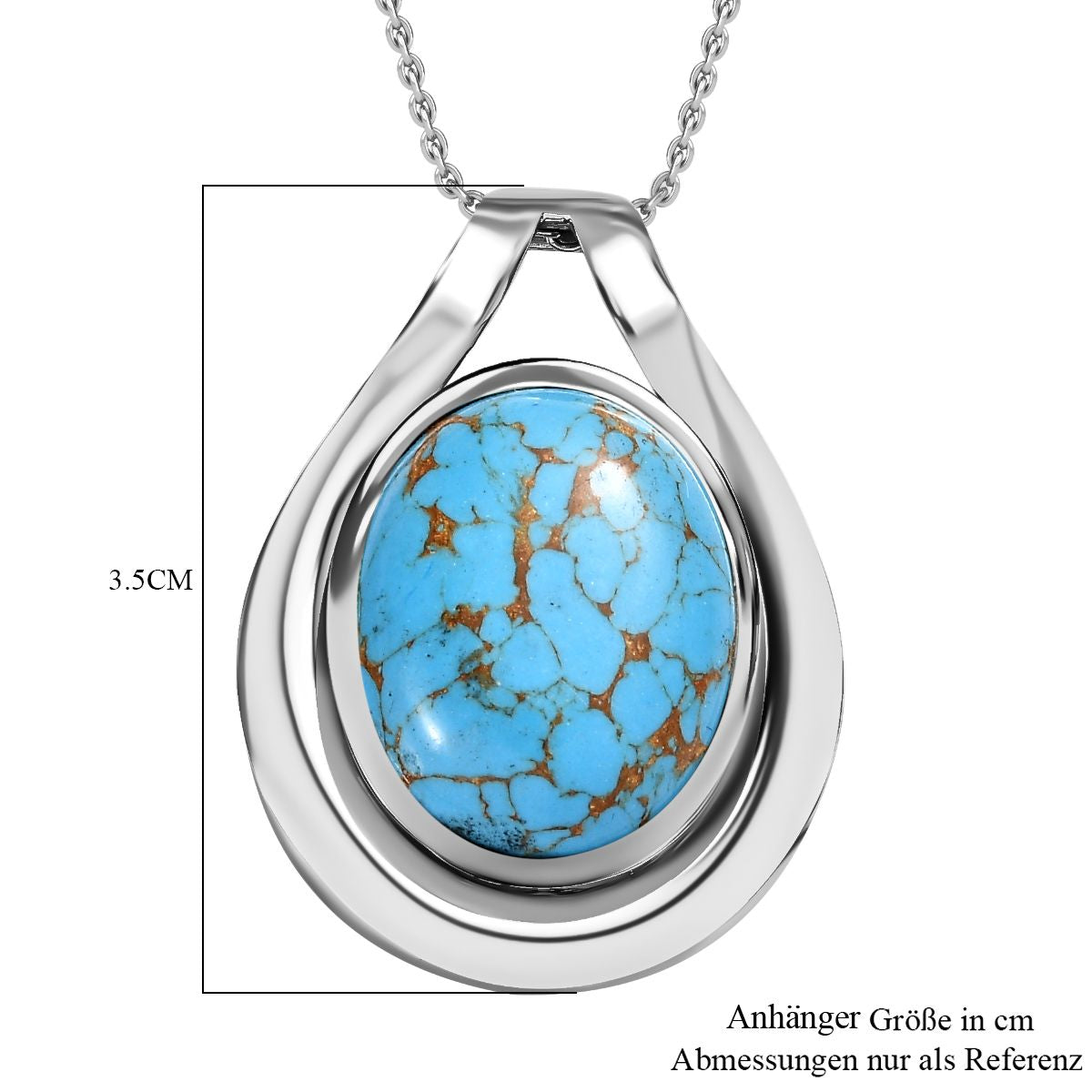 Blaues Türkis Schmuckset Edelstahl ca. 18.00 ct
