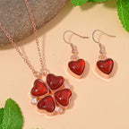 Roter Achat Schmuckset Legierung Std Rose