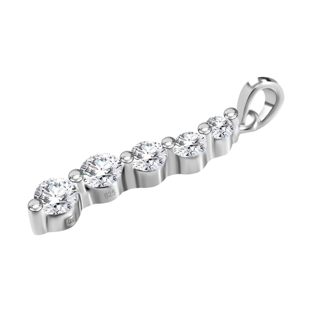 Weißer Zirkonia Schmuckset 925 Silber rhodiniert