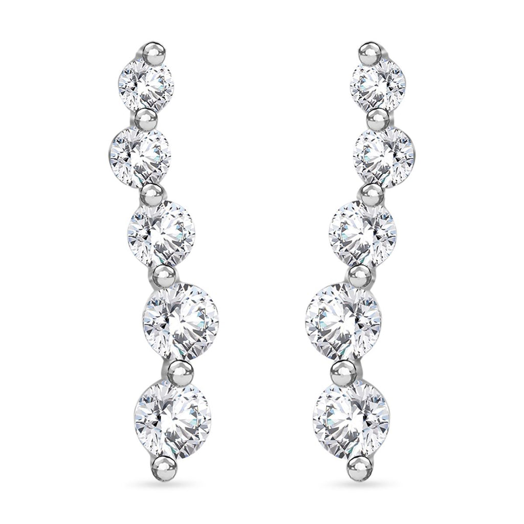 Weißer Zirkonia Schmuckset 925 Silber rhodiniert