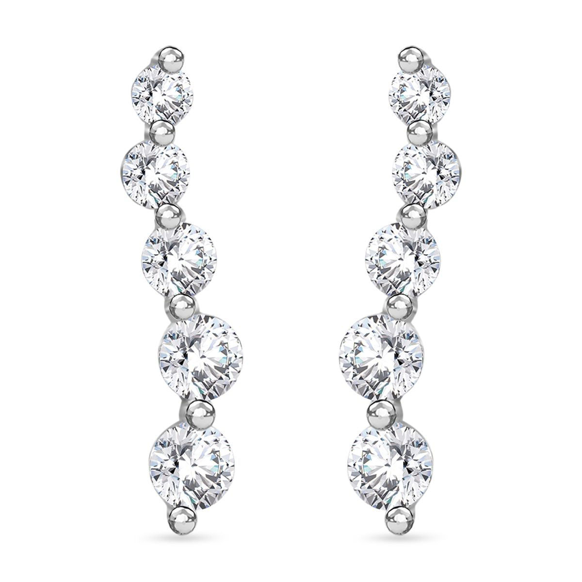 Weißer Zirkonia Schmuckset 925 Silber rhodiniert