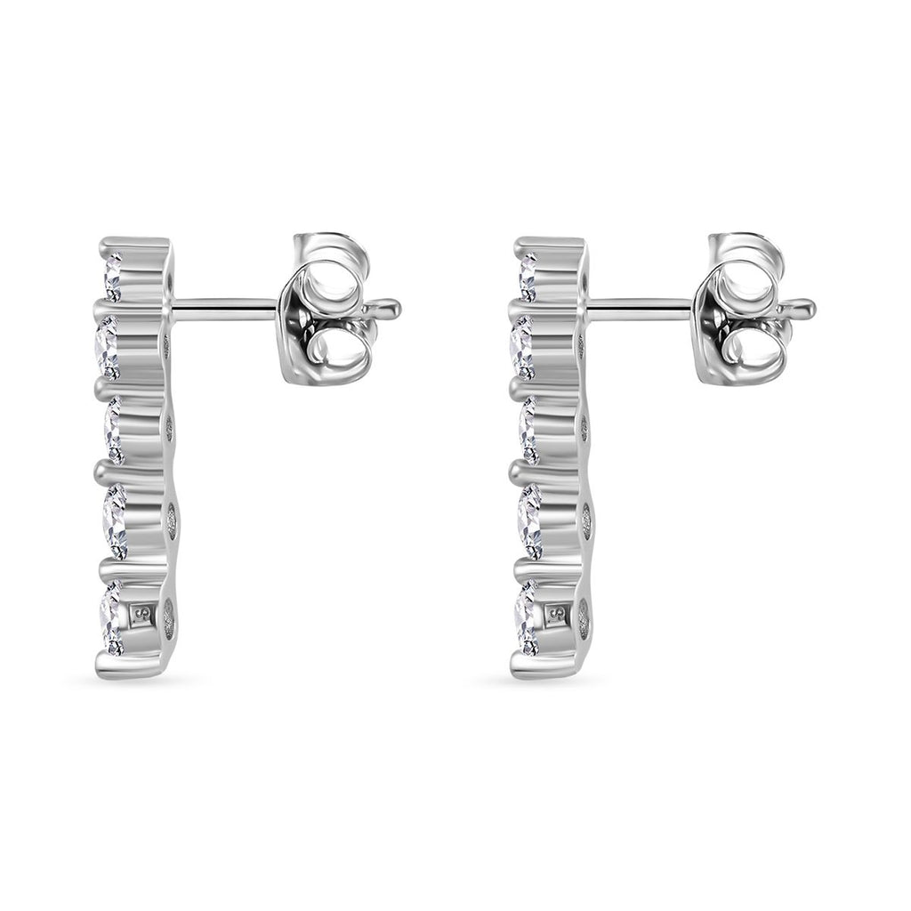 Weißer Zirkonia Schmuckset 925 Silber rhodiniert