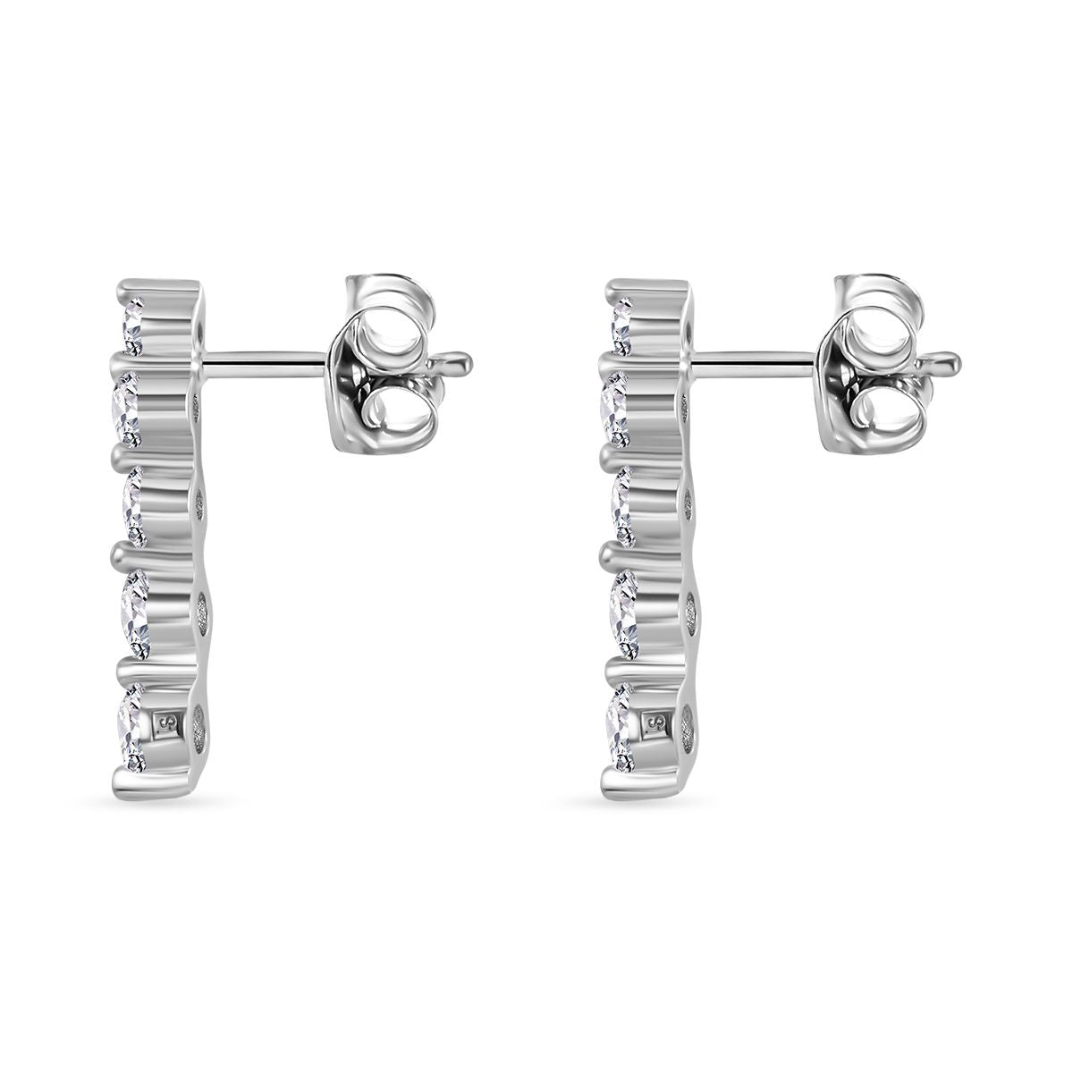 Weißer Zirkonia Schmuckset 925 Silber rhodiniert