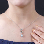 GP Celestial Kollektion - AA Natürlicher, äthiopischer Welo Opal, Neon Apatit Schmuckset 925 Silber rhodiniert, 925 Silber Rhodiniert und 750 Gelbgold Vermeil ca. 1.33 ct