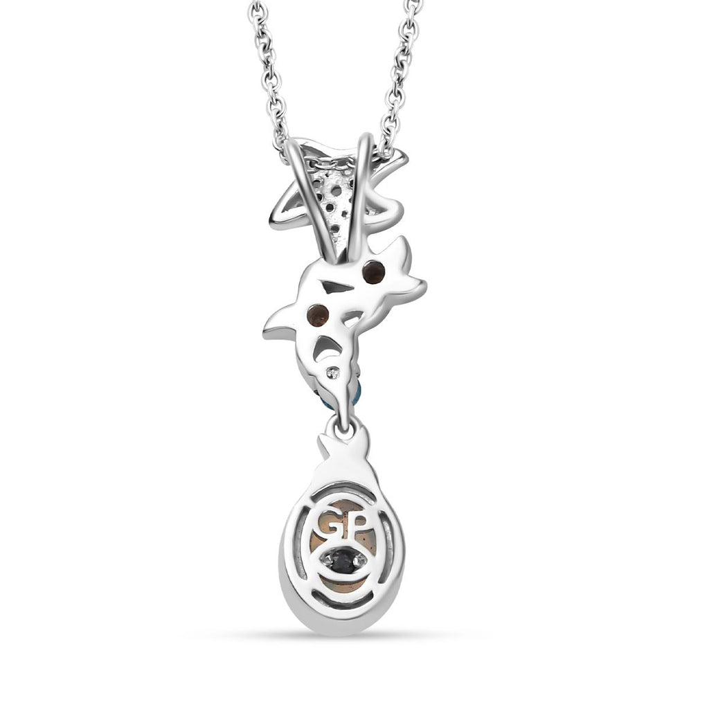 GP Celestial Kollektion - AA Natürlicher, äthiopischer Welo Opal, Neon Apatit Schmuckset 925 Silber rhodiniert, 925 Silber Rhodiniert und 750 Gelbgold Vermeil ca. 1.33 ct