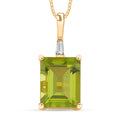 Peridot und Zirkon Anhänger mit 45cm Kette - 2,39 ct.