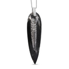 Orthoceras Schmuckset 925 Silber und Edelstahl ca. 100,00 ct.