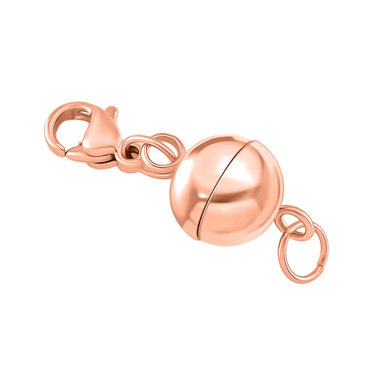 9 teiliges 316L Edelstahl Schmuckset, 1 Bolo Schieber, 2 Magnetverschluss Kugeln, 6 Ohrstopper, Roséfarben