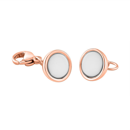 9 teiliges 316L Edelstahl Schmuckset, 1 Bolo Schieber, 2 Magnetverschluss Kugeln, 6 Ohrstopper, Roséfarben