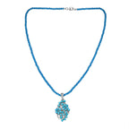 Amerikanischer natürlicher Sleeping Beauty Türkis, Neon Apatit, Anhänger mit Kette, 925 Silber rhodiniert ca. 48.00 ct