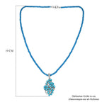 Amerikanischer natürlicher Sleeping Beauty Türkis, Neon Apatit, Anhänger mit Kette, 925 Silber rhodiniert ca. 48.00 ct