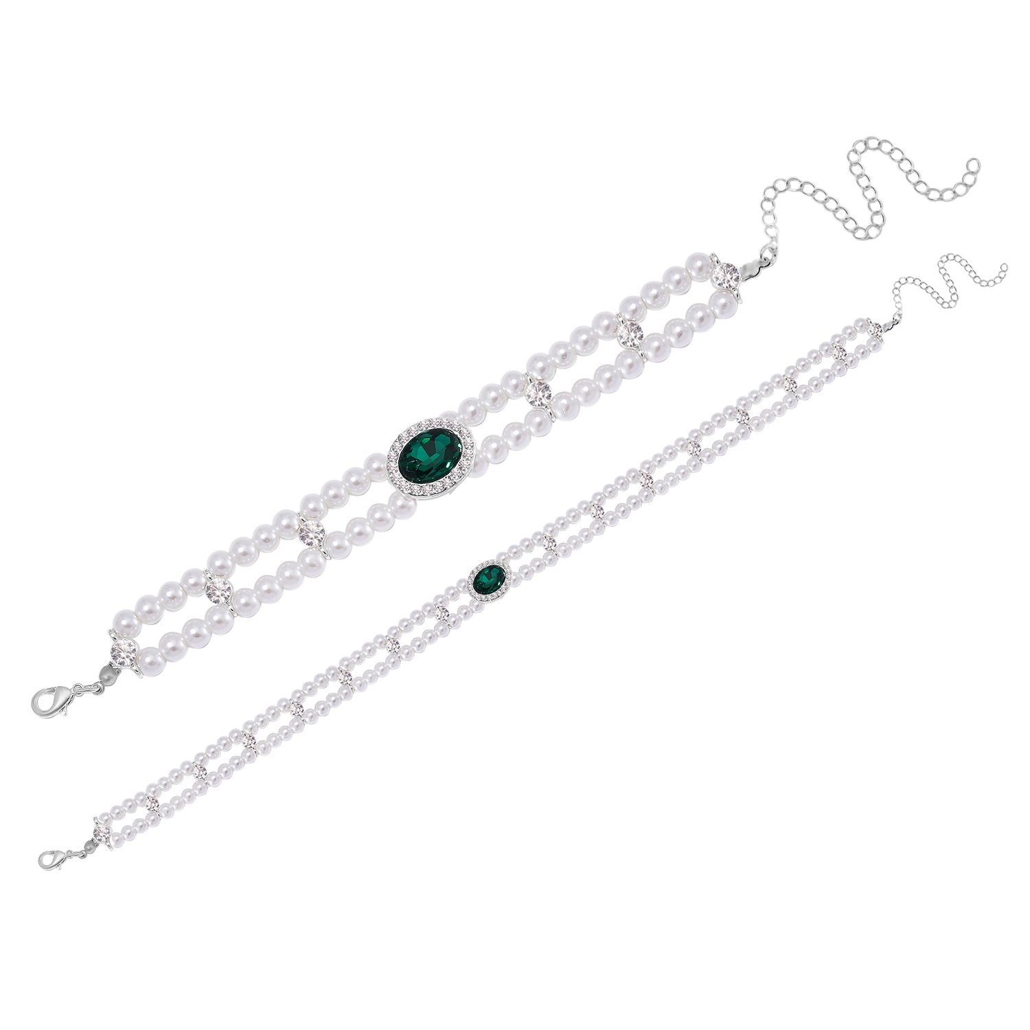 Grüner Kristall Schmuckset
