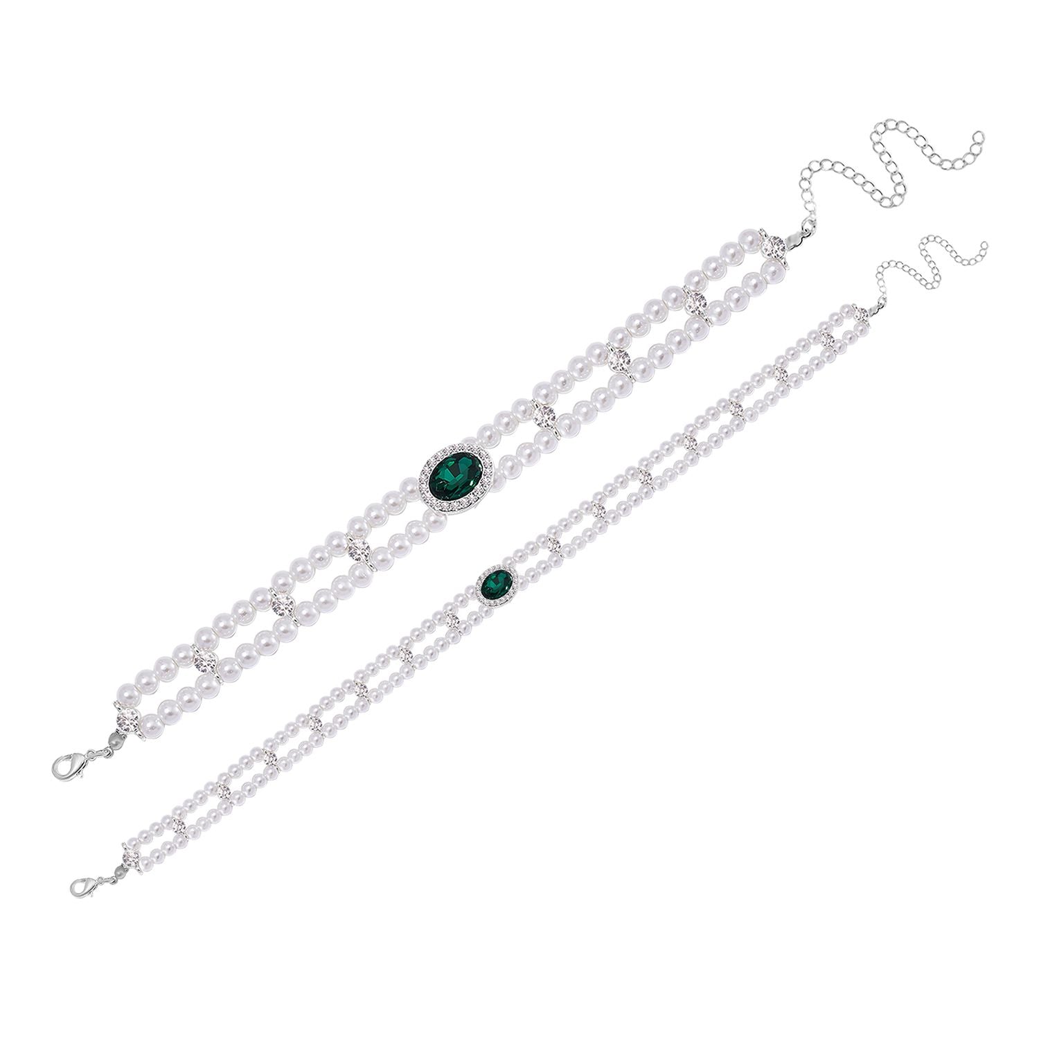Grüner Kristall Schmuckset