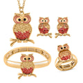 Weißer Kristall, Rosa Kristall Schmuckset Legierung Std Gelb