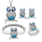 Weißer Kristall, Blauer Kristall Schmuckset