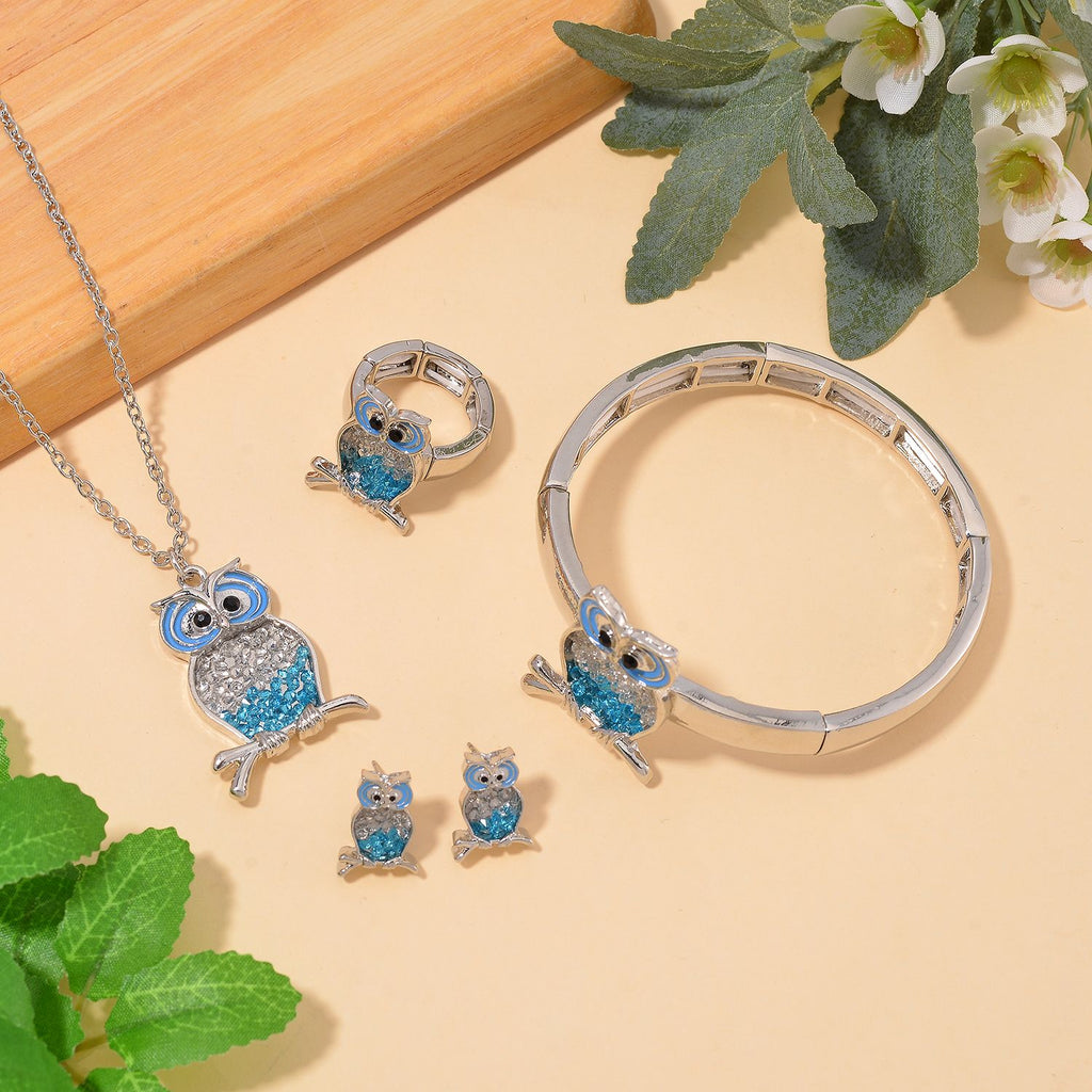 Weißer Kristall, Blauer Kristall Schmuckset