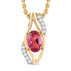 , Weißer Zirkon Schmuckset 925 Silber 750 Gelbgold Vermeil ca. 0,53 ct.