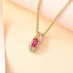 , Weißer Zirkon Schmuckset 925 Silber 750 Gelbgold Vermeil ca. 0,53 ct.
