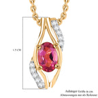 , Weißer Zirkon Schmuckset 925 Silber 750 Gelbgold Vermeil ca. 0,53 ct.