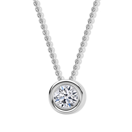 LUXURIANT VS-EF Labor Diamant Anhänger mit 45+5cm Kette, 925 Silber Gelbgold Vermeil - 0,25 ct.