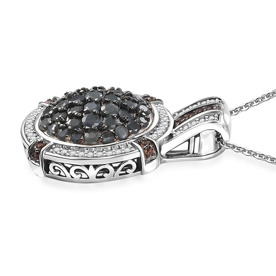 AA Alexandrit, Kaffee Zirkon Anhänger mit Kette (ca. 50 cm), 925 Silber rhodiniert ca. 2.42 ct