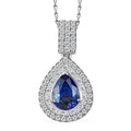 AAAA Ceylon-Saphir, Weißer Diamant Schmuckset ca. 45 cm ca. 2,95 ct.