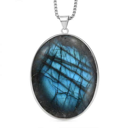 EXKLUSIVES ANGEBOT - Pfirsich Mondstein Anhänger mit Kette, ca. 300.00 ct