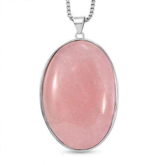EXKLUSIVES ANGEBOT - Pfirsich Mondstein Anhänger mit Kette, ca. 300.00 ct