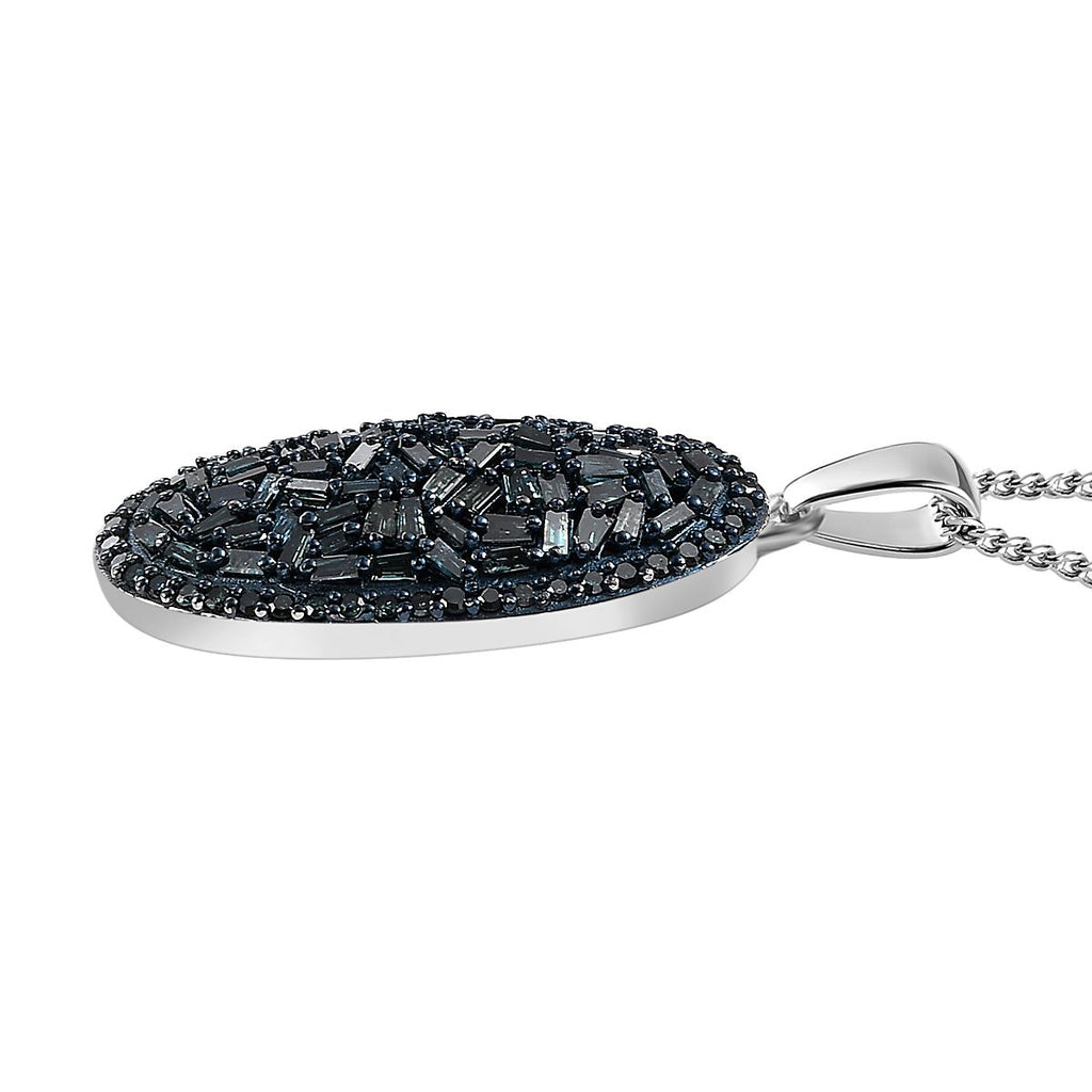 Blauer Diamant Schmuckset 925 Silber rhodiniert ca. 1,00 ct.