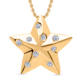 LUXURIANT SI Labor Diamant Anhänger mit 50cm Kette, 925 Silber Gelbgold Vermeil- 0,25 ct.