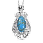 Blaues Türkis Schmuckset ca. 50 cm Edelstahl ca. 22.00 ct