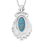 Blaues Türkis Schmuckset ca. 50 cm Edelstahl ca. 22.00 ct
