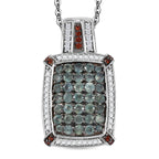 AA Alexandrit, Kaffee Zirkon Anhänger mit Kette (ca. 45 cm), 925 Silber rhodiniert ca. 2.42 ct