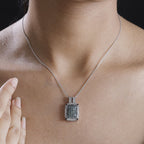 AA Alexandrit, Kaffee Zirkon Anhänger mit Kette (ca. 45 cm), 925 Silber rhodiniert ca. 2.42 ct