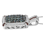 AA Alexandrit, Kaffee Zirkon Anhänger mit Kette (ca. 45 cm), 925 Silber rhodiniert ca. 2.42 ct