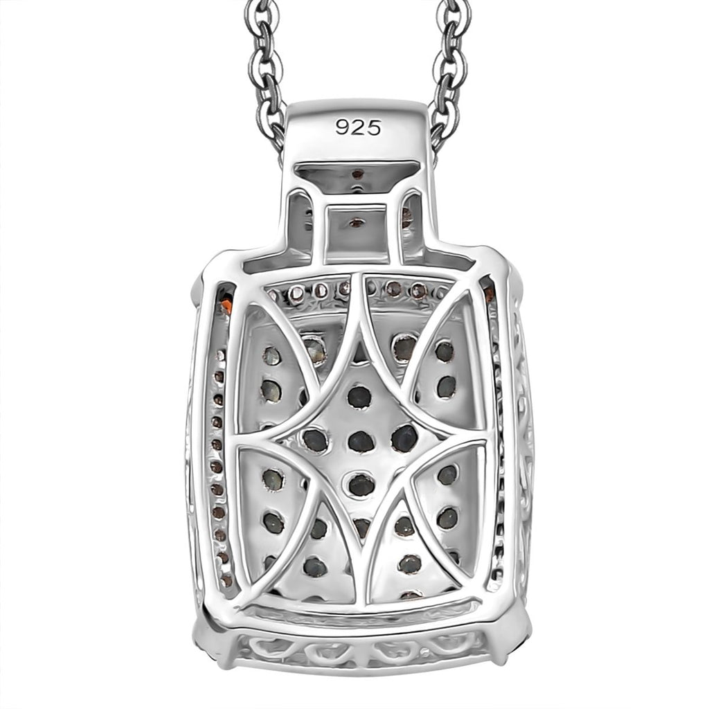 AA Alexandrit, Kaffee Zirkon Anhänger mit Kette (ca. 45 cm), 925 Silber rhodiniert ca. 2.42 ct