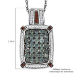 AA Alexandrit, Kaffee Zirkon Anhänger mit Kette (ca. 45 cm), 925 Silber rhodiniert ca. 2.42 ct