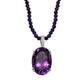 Afrikanischer Amethyst und Zirkon Anhänger mit 50cm Kette - 75,57 ct.