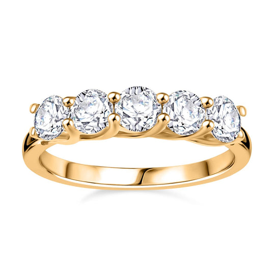 2er Set - Moissanit Anhänger und Ring (Größe 16.00), 925 Silber 750 Gelbgold Vermeil ca. 2.50 ct