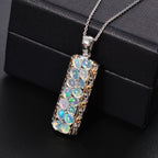 Natürlicher, äthiopischer Welo Opal Schmuckset 925 Silber rhodiniert ca. 1.51 ct