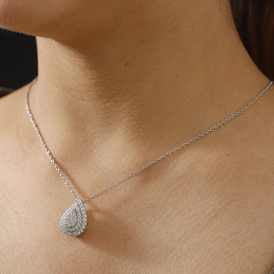 LUXURIANT DIAMOND - Lab Grown Diamant VS-EF SGL zertifiziert Schmuckset 925 Silber rhodiniert ca. 1,00 ct.