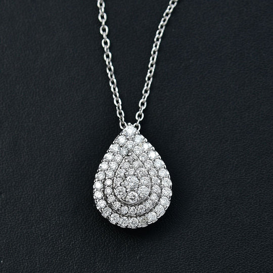 LUXURIANT DIAMOND - Lab Grown Diamant VS-EF SGL zertifiziert Schmuckset 925 Silber rhodiniert ca. 1,00 ct.