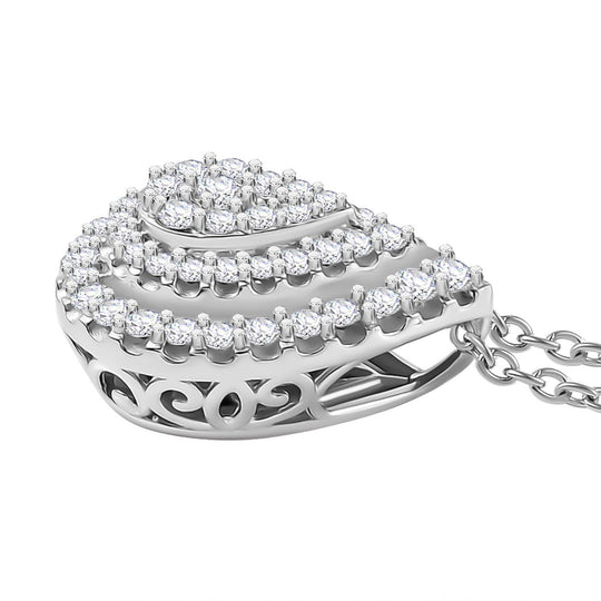 LUXURIANT DIAMOND - Lab Grown Diamant VS-EF SGL zertifiziert Schmuckset 925 Silber rhodiniert ca. 1,00 ct.